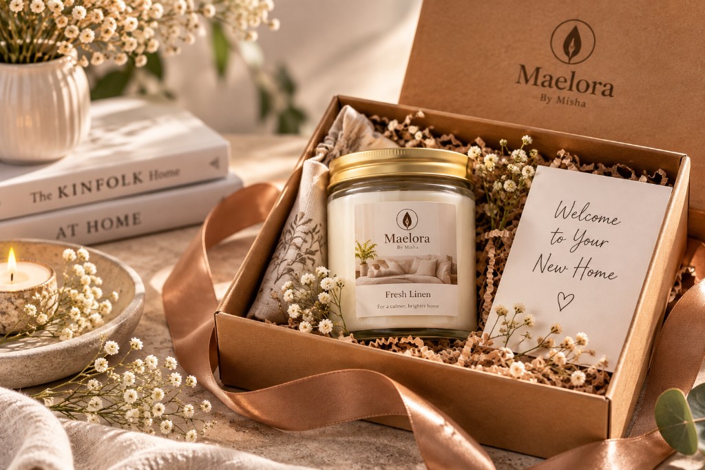 Handmade candle gift box by Maelora By Misha for thoughtful occasion gifting