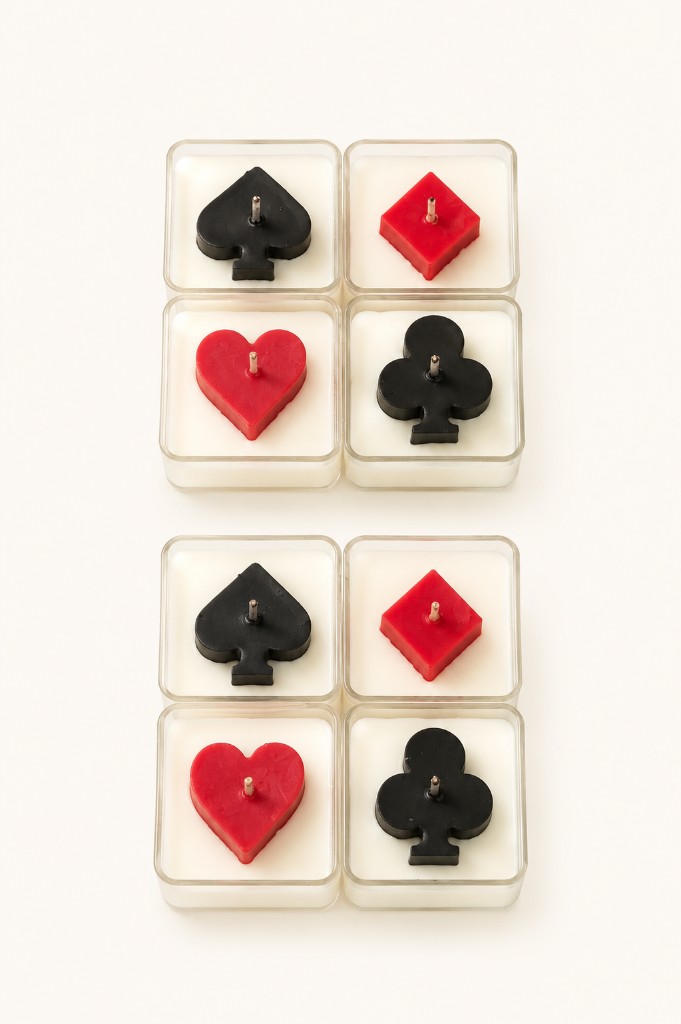 Handcrafted Card Suit Candles by Maelora ? Heart, Diamond, Club and Spade wax shapes